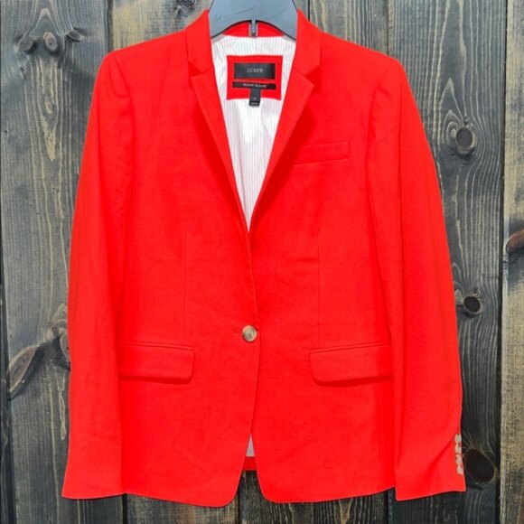 J. Crew Regent Blazer Orange Red 4 Wool Contemporary Office Professional - Picture 15 of 15